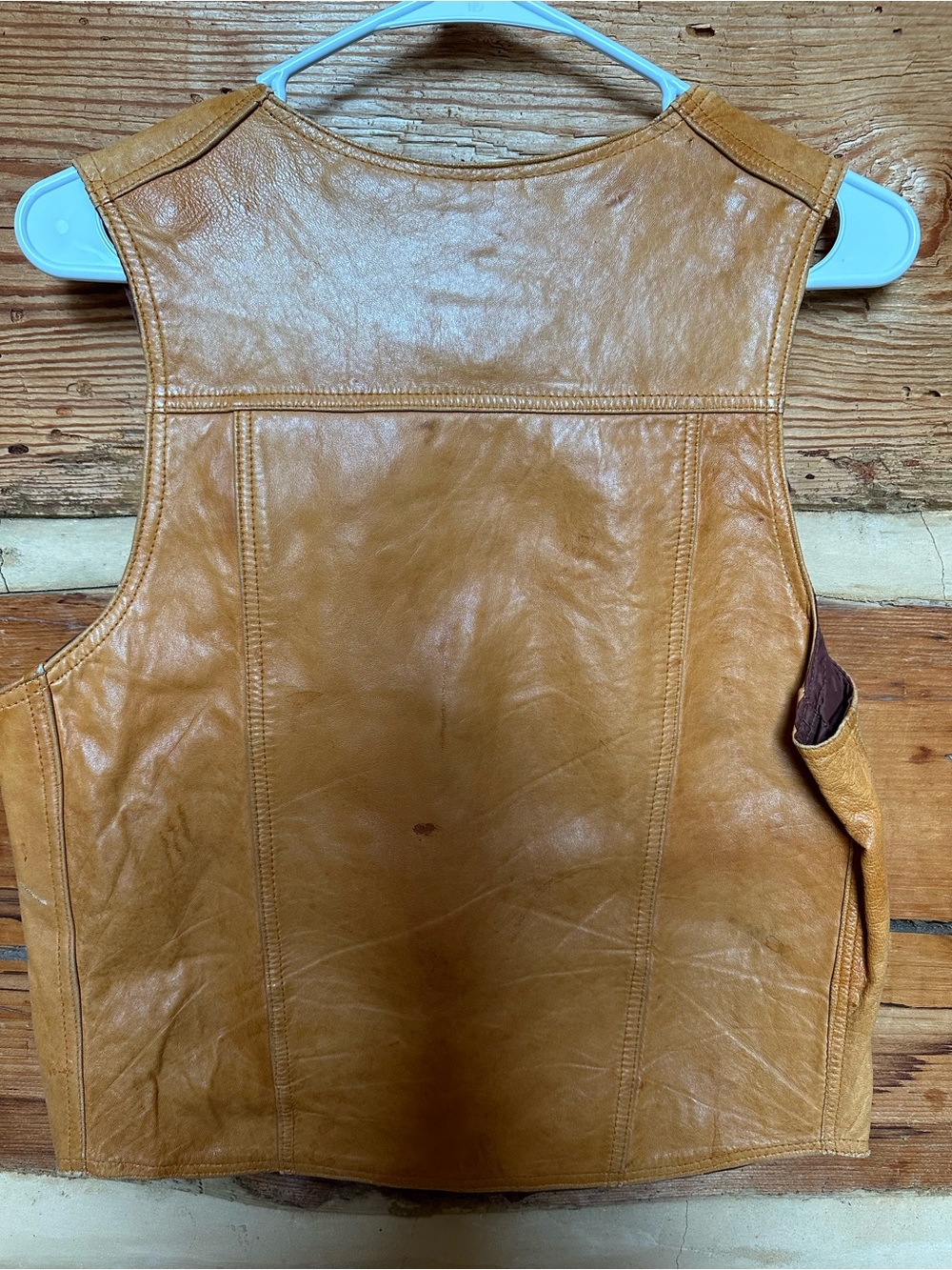 Vintage Tan Leather Vest - Picture 2 of 4